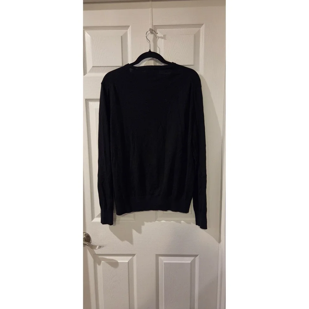 Banana Republic Luxury Blend Silk Cashmere V-Neck Sweater Men's Large Black